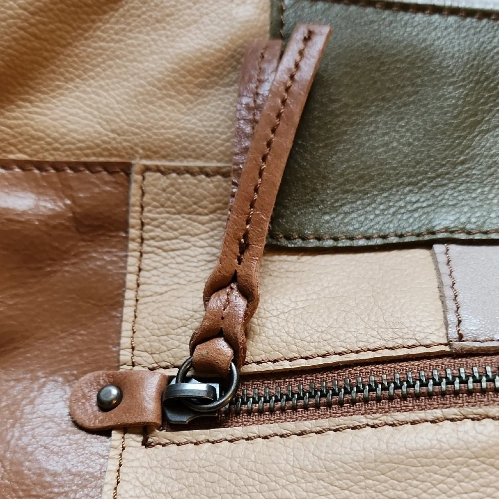 The Sak Multicolor Patchwork Leather Suede Shoulder Bag. - Picture 7 of 15